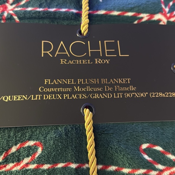 Rachel Roy Red and Green Bows FULL/QUEEN Christmas Blanket NWT - Picture 3 of 5